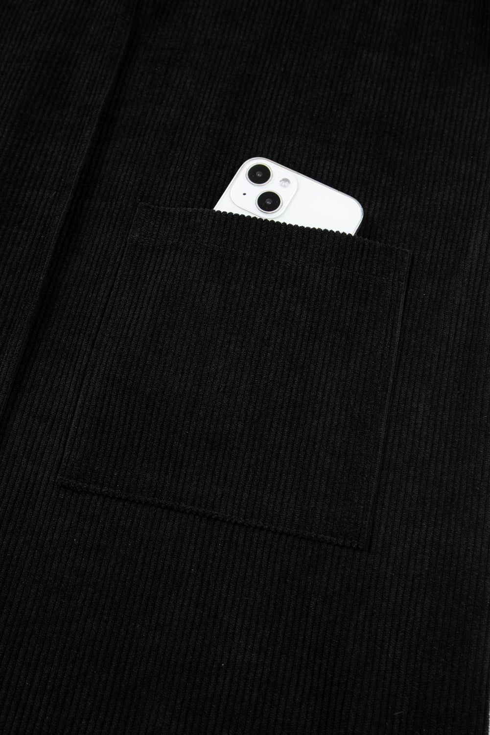 Black Corduroy Exposed Seam Sleeveless Mini Dress