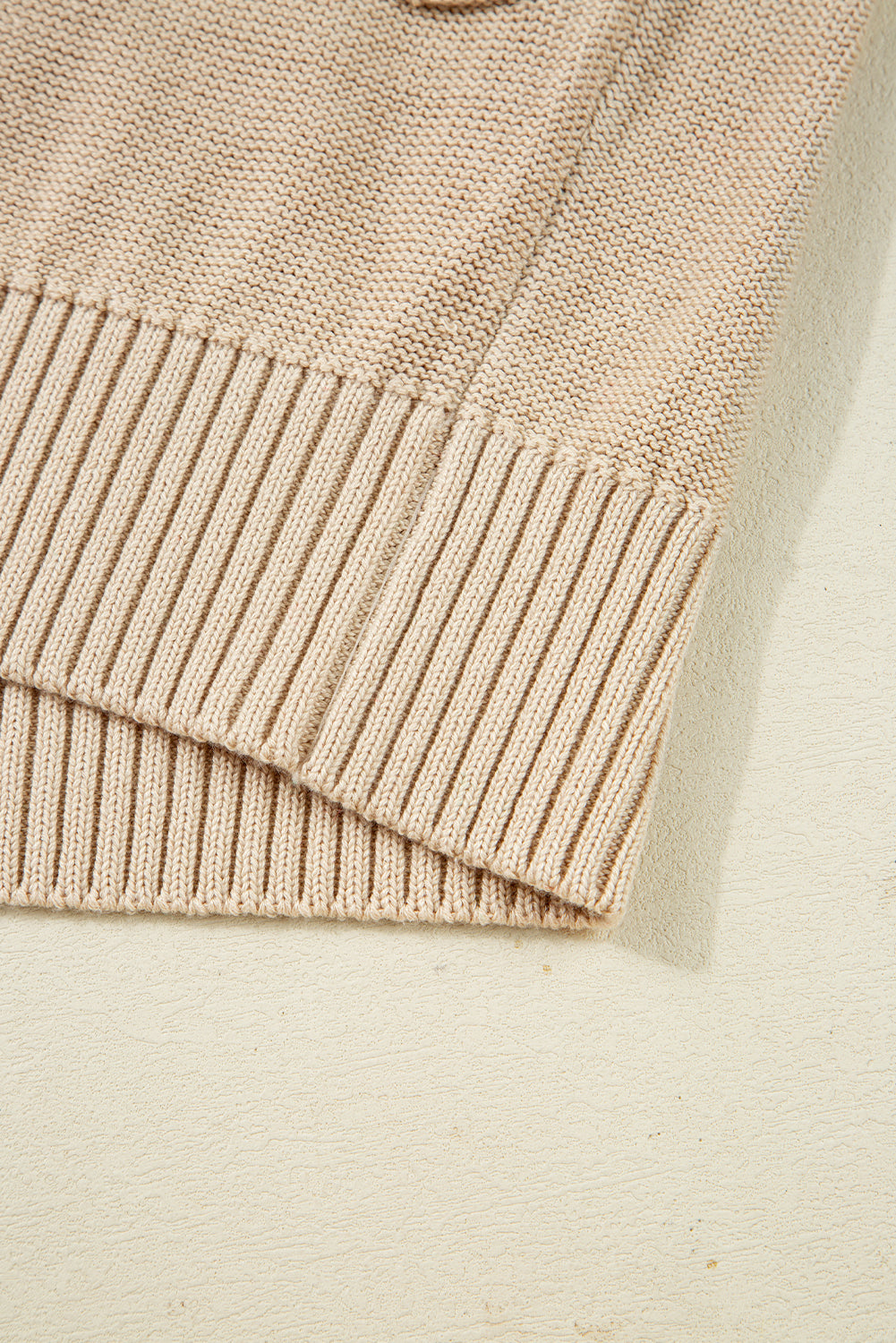 Parchment Cable Knit Braided Tie Sleeve Plus Size Knit Cardigan