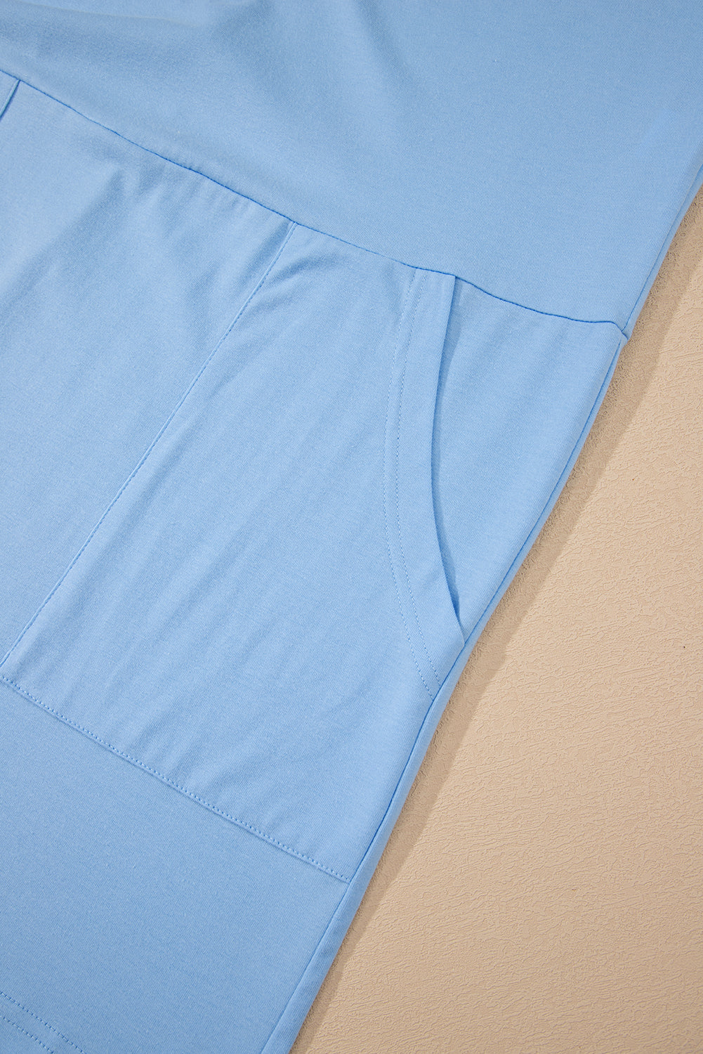 Myosotis Loose Half Sleeve V Neck Plain Romper