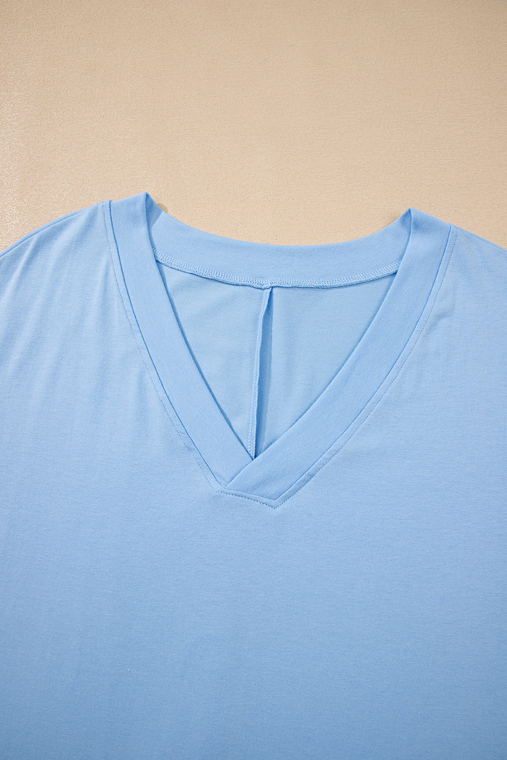 Myosotis Loose Half Sleeve V Neck Plain Romper
