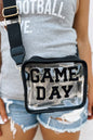 White Chenille GAME DAY Pattern Clear Bag