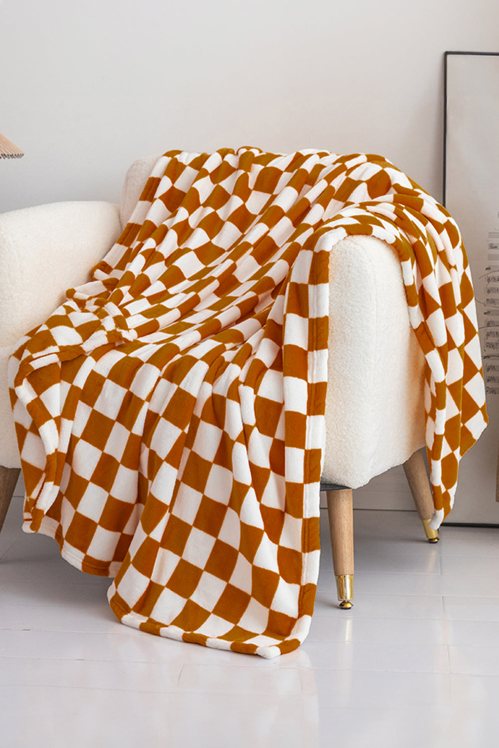 Chestnut Checkerboard Printed Soft Throw Blanket