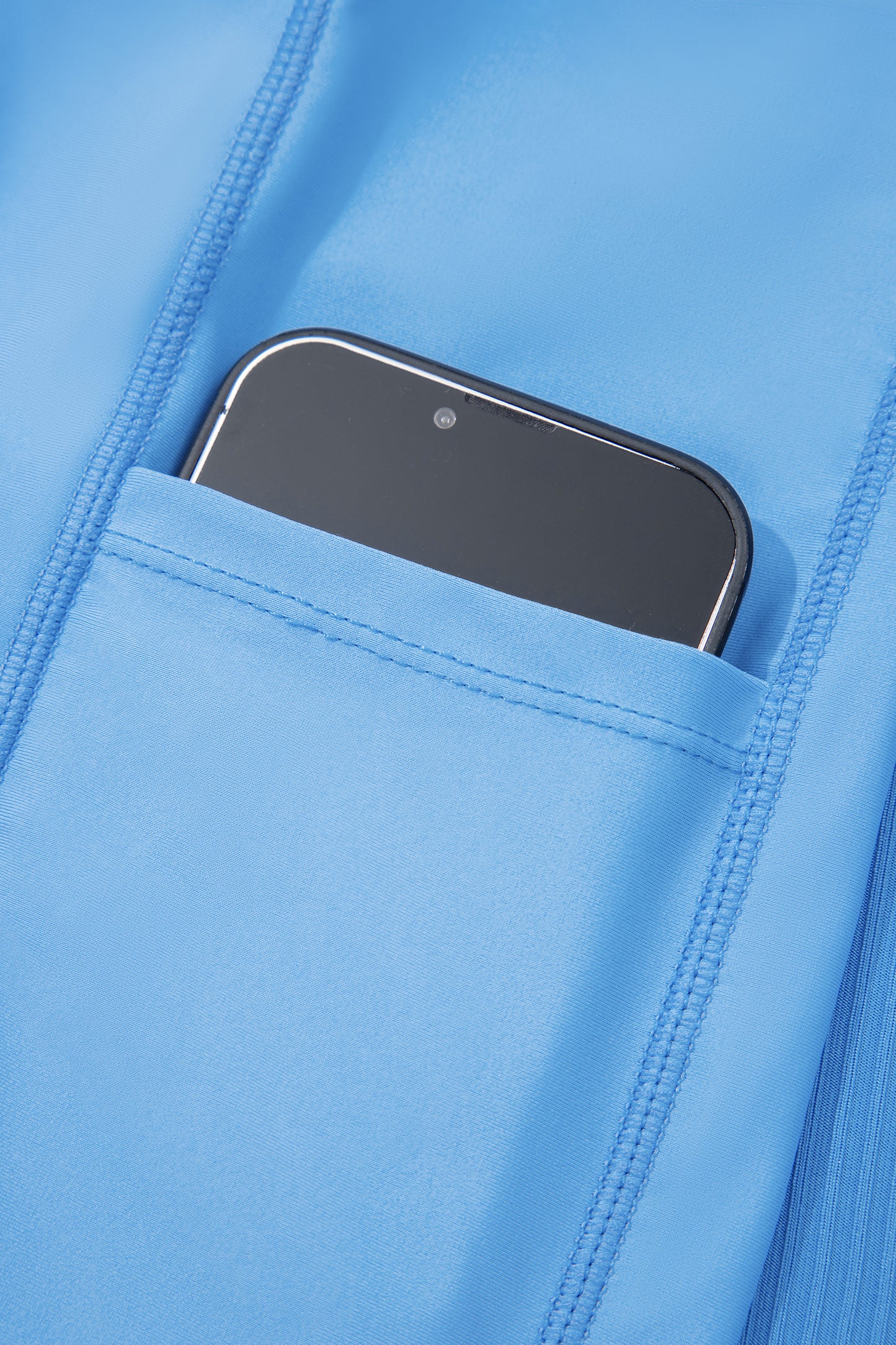 Navy Blue Color Block Edge Ribbed Pocketed Lined Athletic Dress