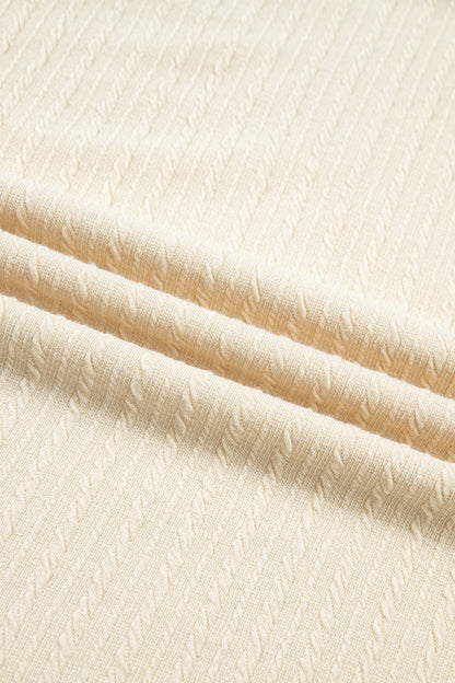 Jet Stream Half Buttons Ribbed Knit Wide Leg Jumpsuit