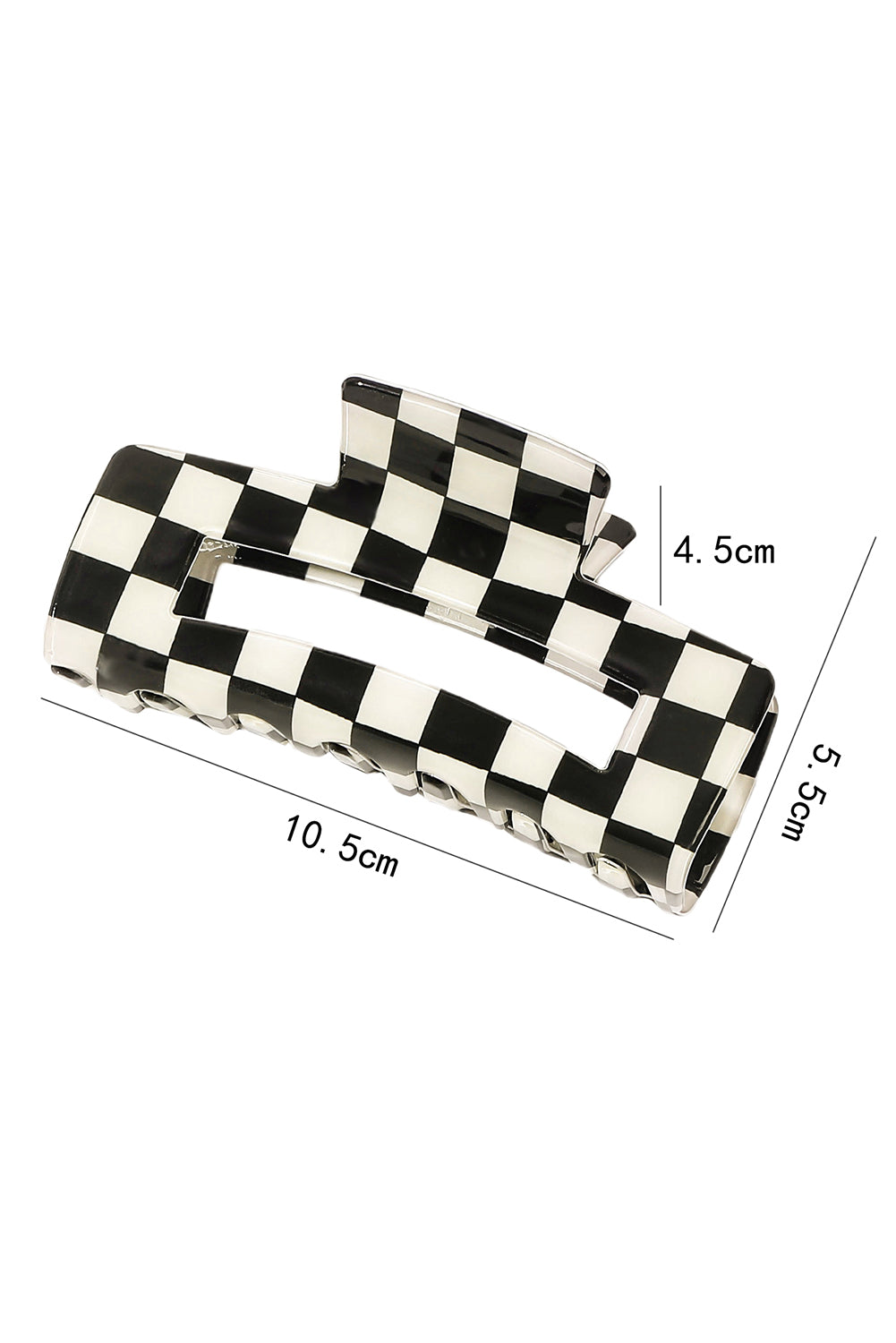 Checkered Print Hollow Out Hair Clip