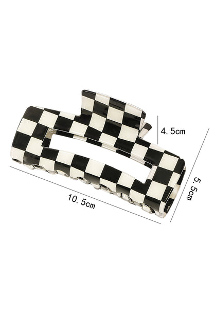 Checkered Print Hollow Out Hair Clip