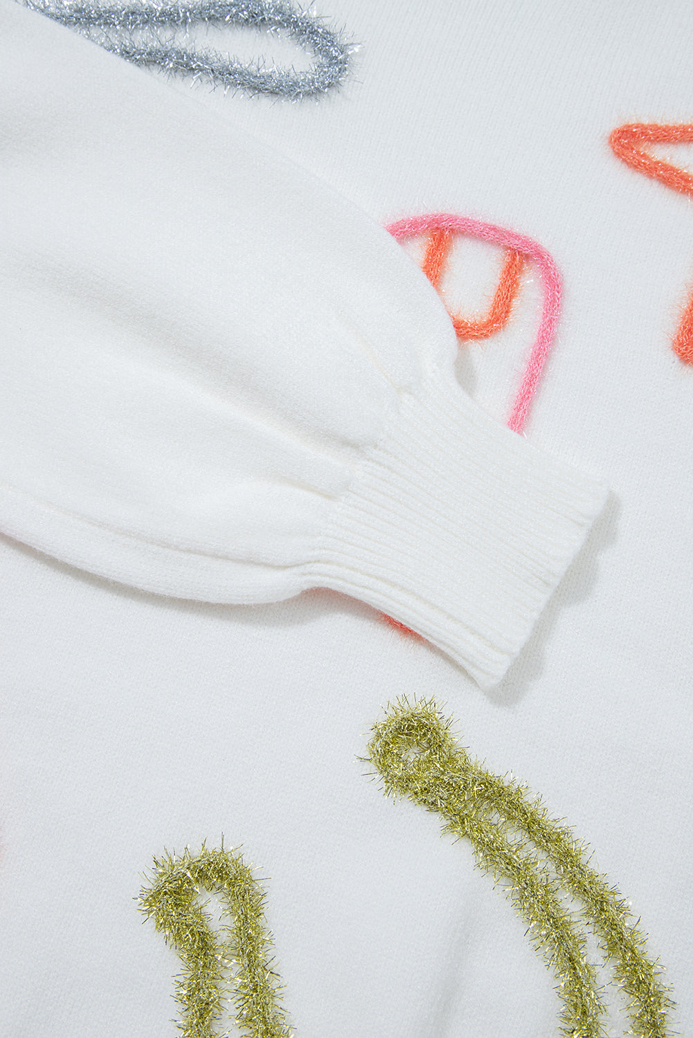 White Tinsel Boots Horseshoe Star Pattern Knit Sweater