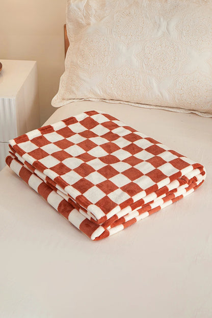 Chestnut Checkerboard Printed Soft Throw Blanket