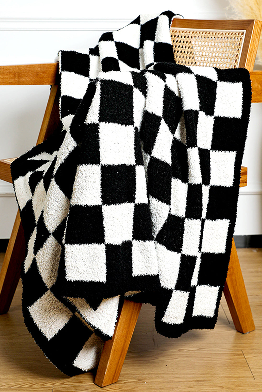 Black & White Checkerboard 127*152cm Flannel Blanket