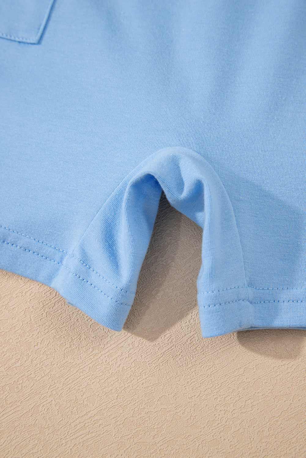 Myosotis Loose Half Sleeve V Neck Plain Romper