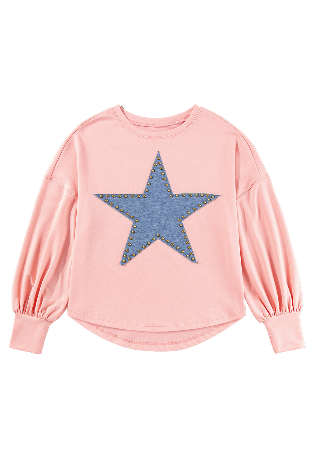 Black Studded Star Graphic Oversized Top