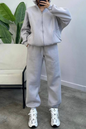 Sleet Solid Color Zipper Hoodie and Pants Set