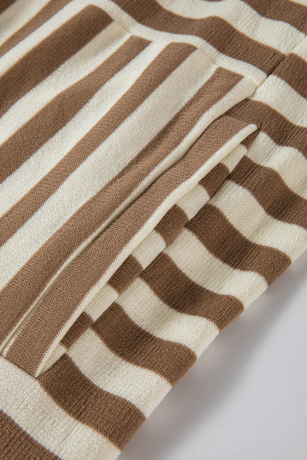 Brown Stripe Drop Sleeve Plus Size Henley Hoodie