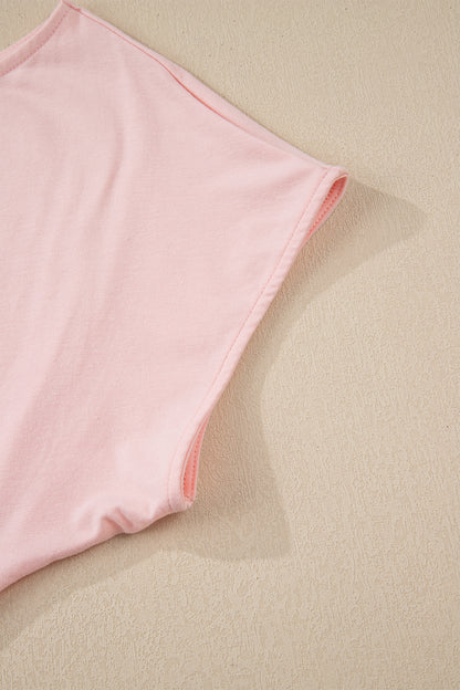 Black Plus Size Solid Color Asymmetric Neck Short Sleeve Blouse