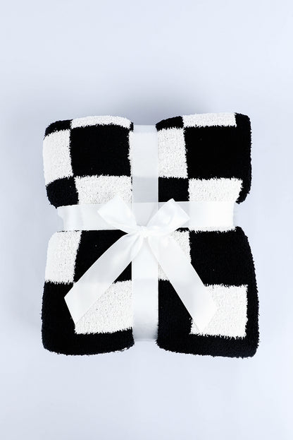 Black & White Checkerboard 127*152cm Flannel Blanket