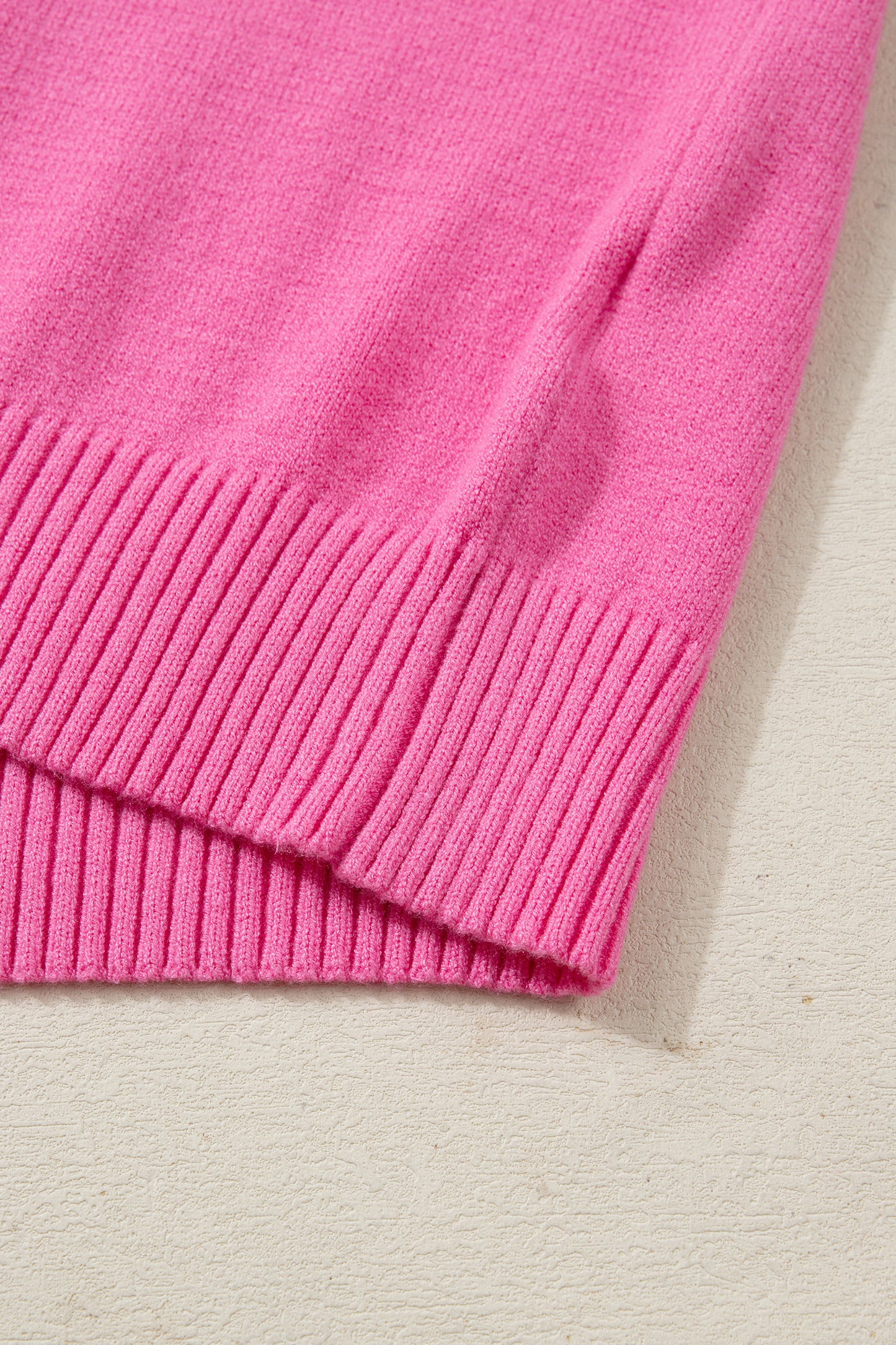 Bright Green Solid Color Ribbed Trim Round Neck Ruffle Short Sleeve Sweater