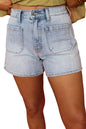 Beau Blue Light Wash High Rise Denim Shorts