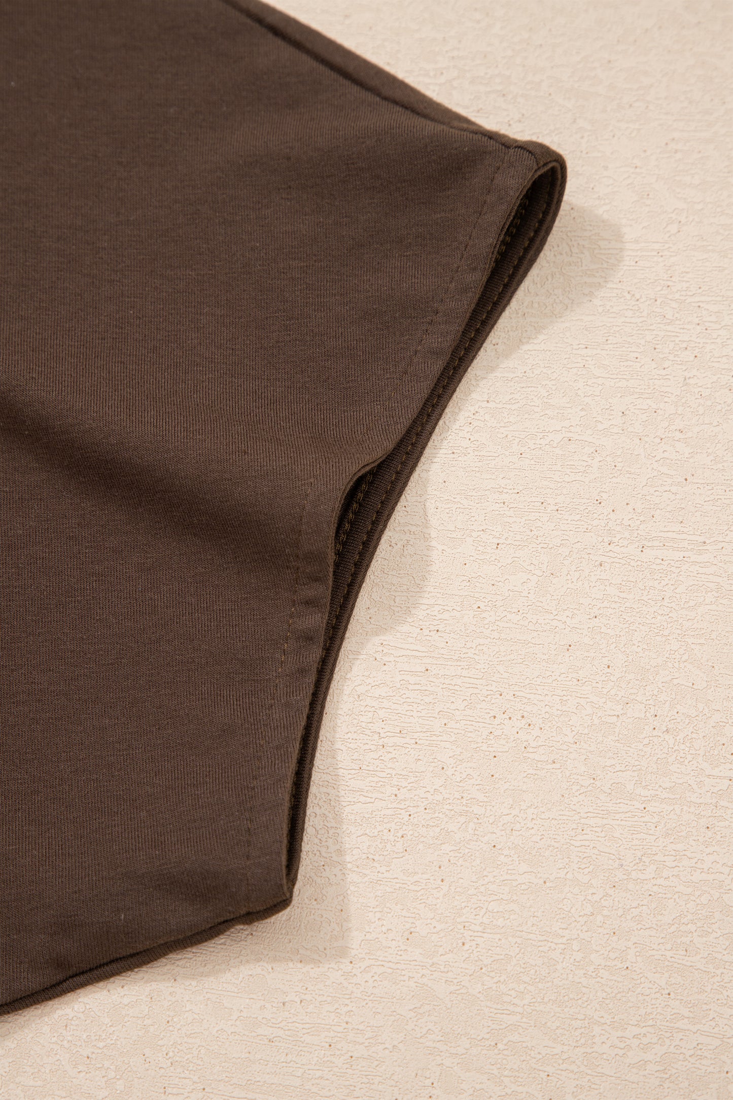 Coffee Plus Size Solid Color Asymmetric Neck Short Sleeve Blouse