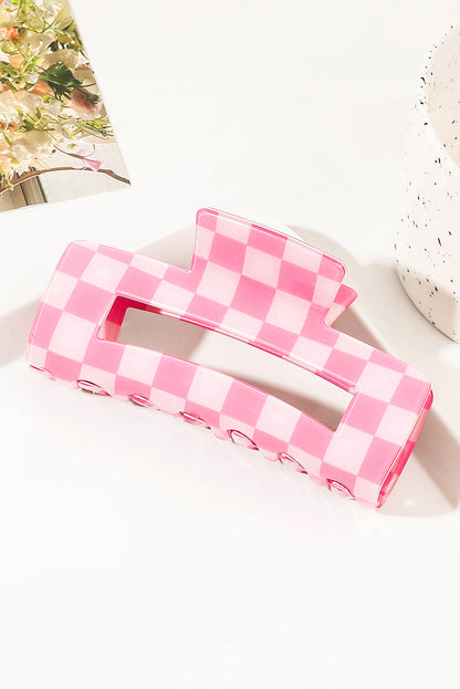 Checkered Print Hollow Out Hair Clip