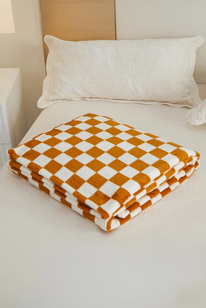 Chestnut Checkerboard Printed Soft Throw Blanket