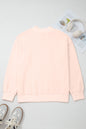 Apricot Pink Cowgirl Element Embroidered Detail Mock Neck Sweatshirt