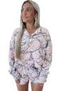 Pink Camo Henley Top and Short Set