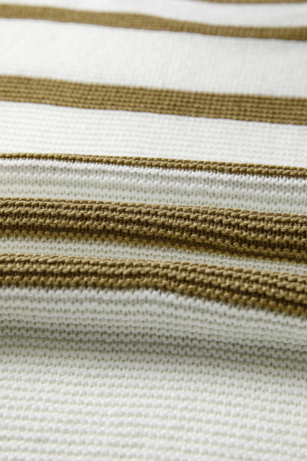 Khaki Stripe Side Tie Loose Knitted Top