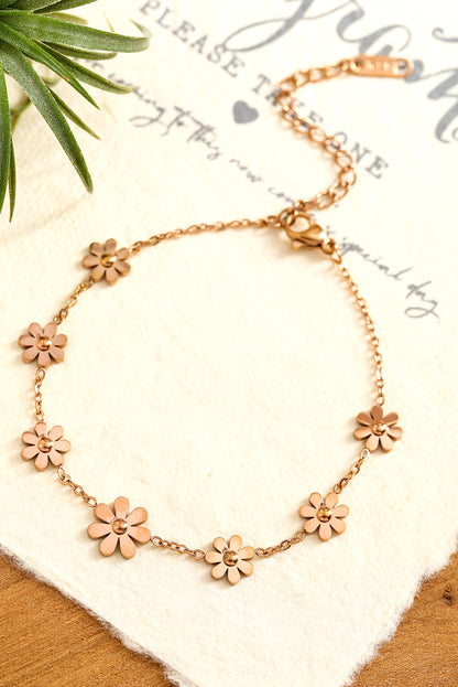 Gold Daisy Alloy Adjustable Bracelet