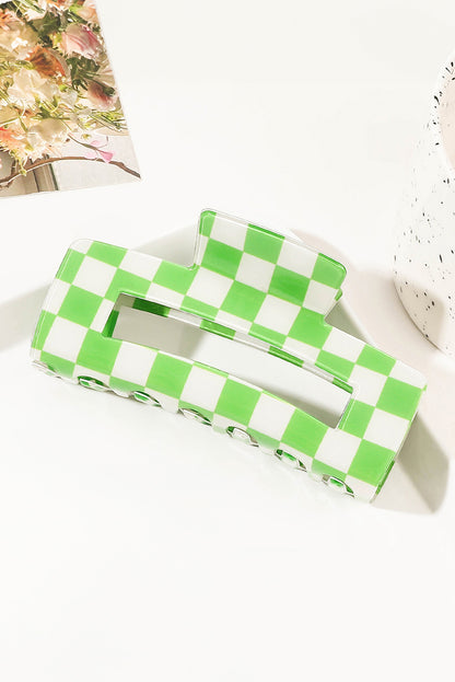 Checkered Print Hollow Out Hair Clip