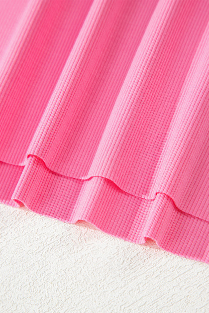 Sachet Pink Slim Ribbed Tank Top and Sweatpants Set