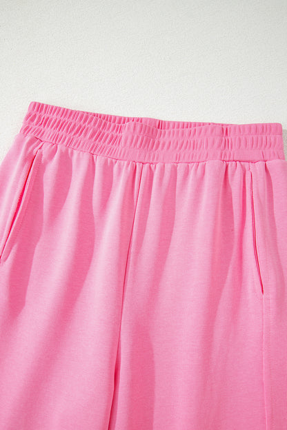 Sachet Pink Slim Ribbed Tank Top and Sweatpants Set