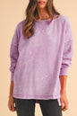 Orchid Petal Mineral Wash Drop Shoulder Oversized Sweatshirt