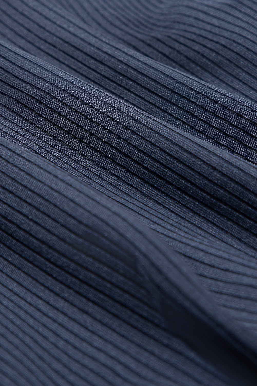 Navy Blue Color Block Edge Ribbed Pocketed Lined Athletic Dress