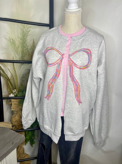 Bow Split Sweatshirt