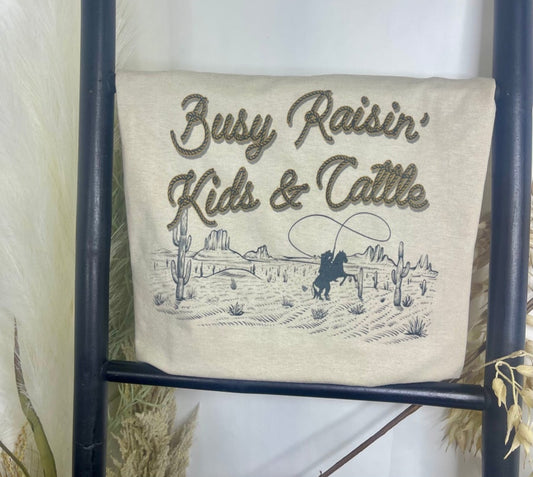 Busy Raising Kids and Cattle Tee
