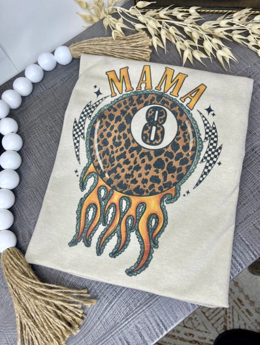Mama Eight Ball Flame Tee