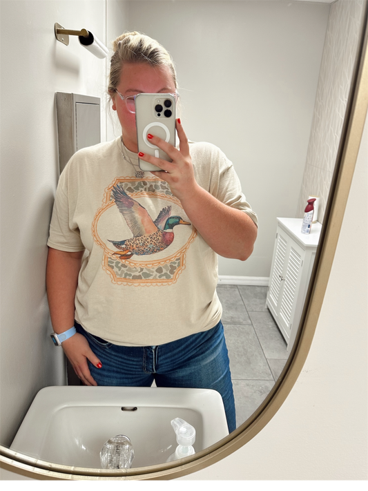 Cheetah Duck with Camo Design Tee