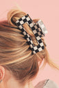 Checkered Print Hollow Out Hair Clip