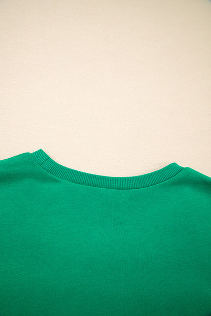 Sea Green HOLLY JOLLY Letter Christmas Holiday Sweatshirt