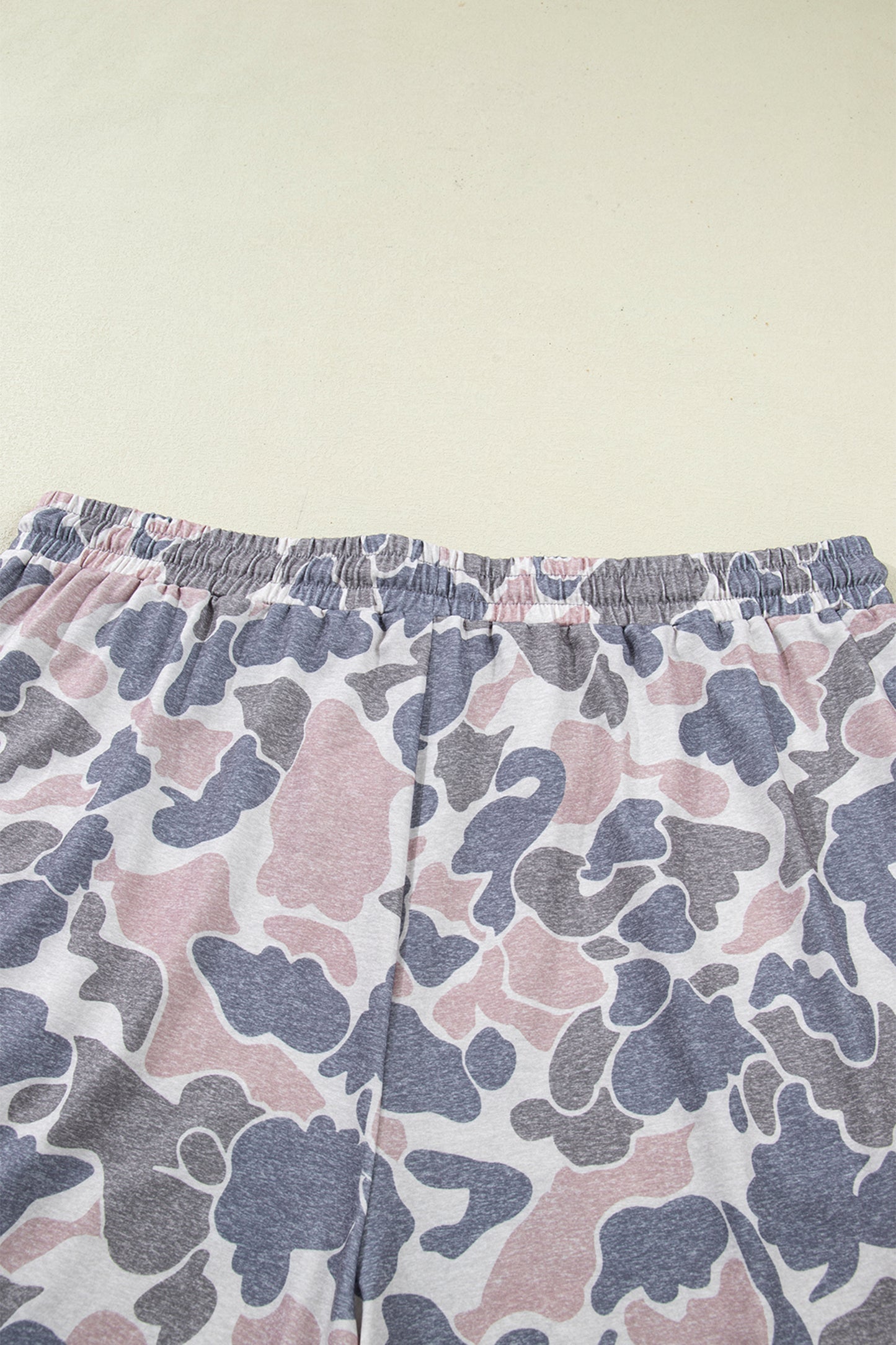 Multicolour Plus Size Camouflage Print Casual Tee and Shorts Set