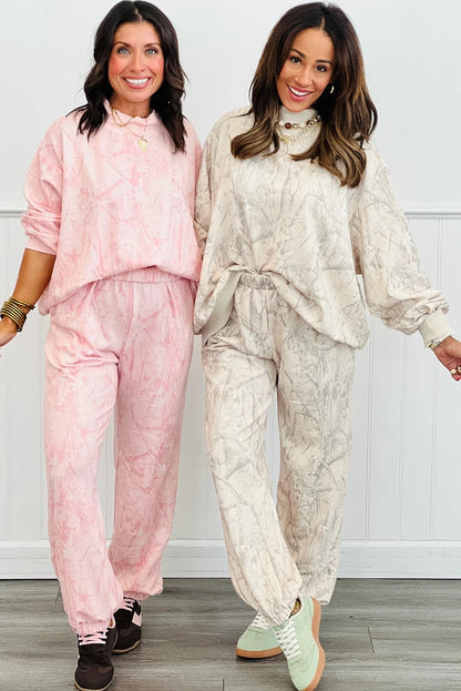 Khaki Camo Print Jogger Pants Set