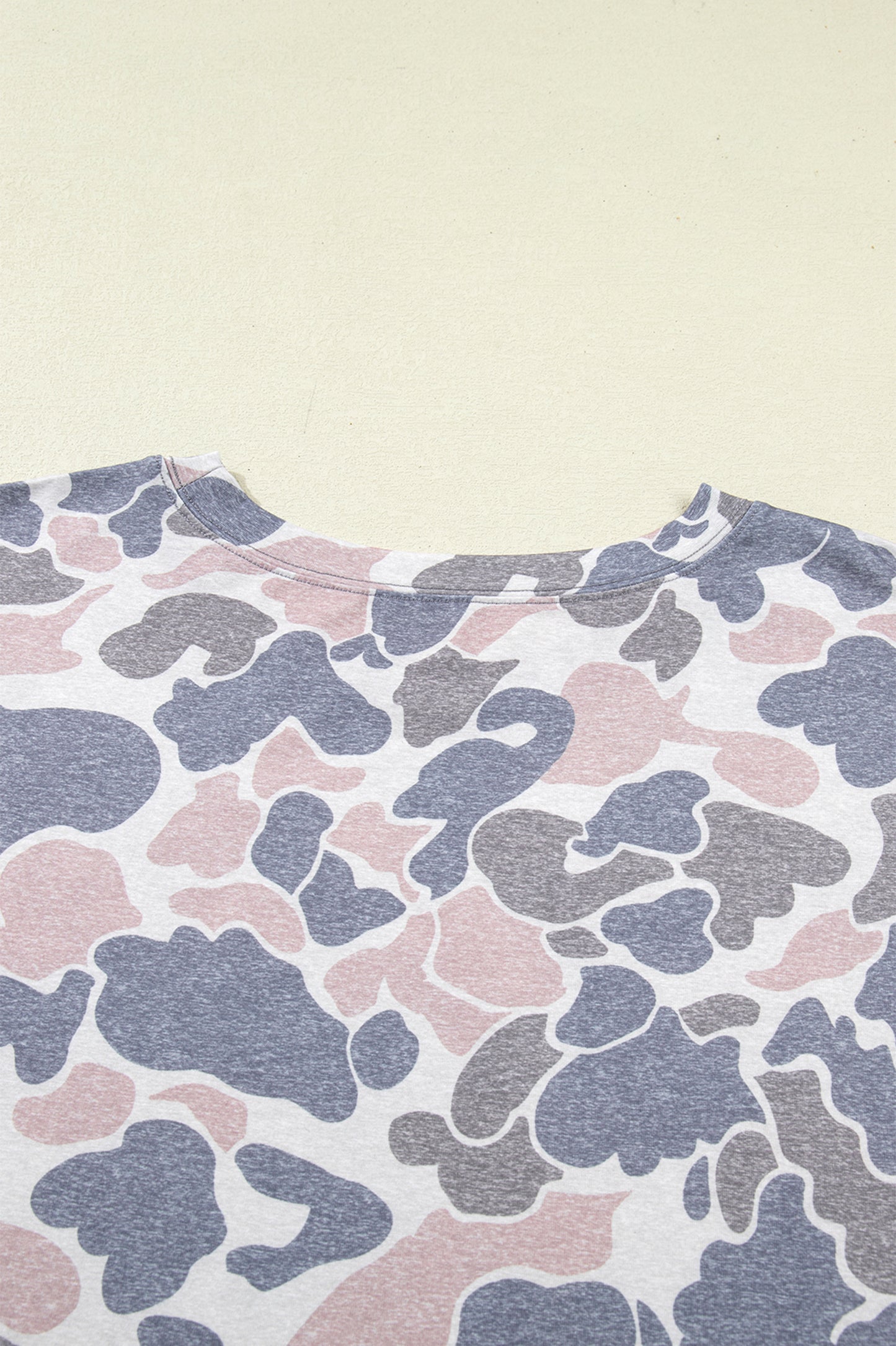Multicolour Plus Size Camouflage Print Casual Tee and Shorts Set