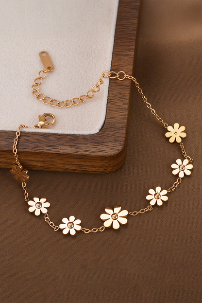 Gold Daisy Alloy Adjustable Bracelet