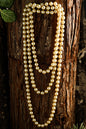 Gold 3 Layered Beads Chunky Statement Necklace