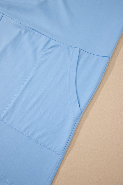 Myosotis Loose Half Sleeve V Neck Plain Romper