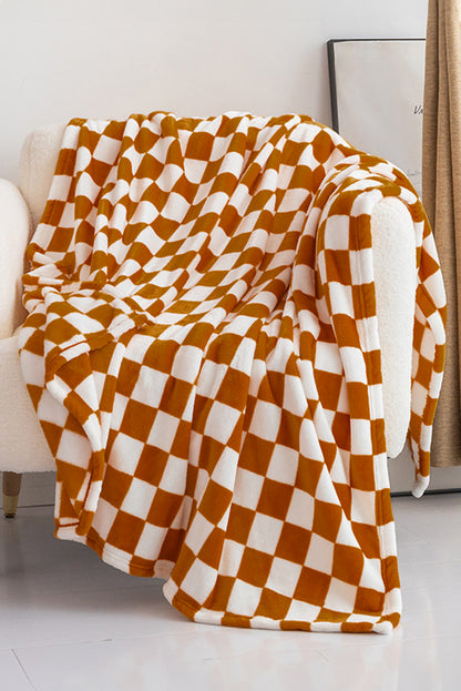 Chestnut Checkerboard Printed Soft Throw Blanket