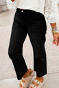 Beau Blue Frayed Cropped Straight Jeans