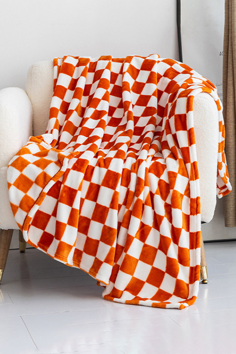 Chestnut Checkerboard Printed Soft Throw Blanket