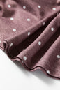 Dark Brown Polka Dot Boat Neck Knit Long Sleeve T Shirt